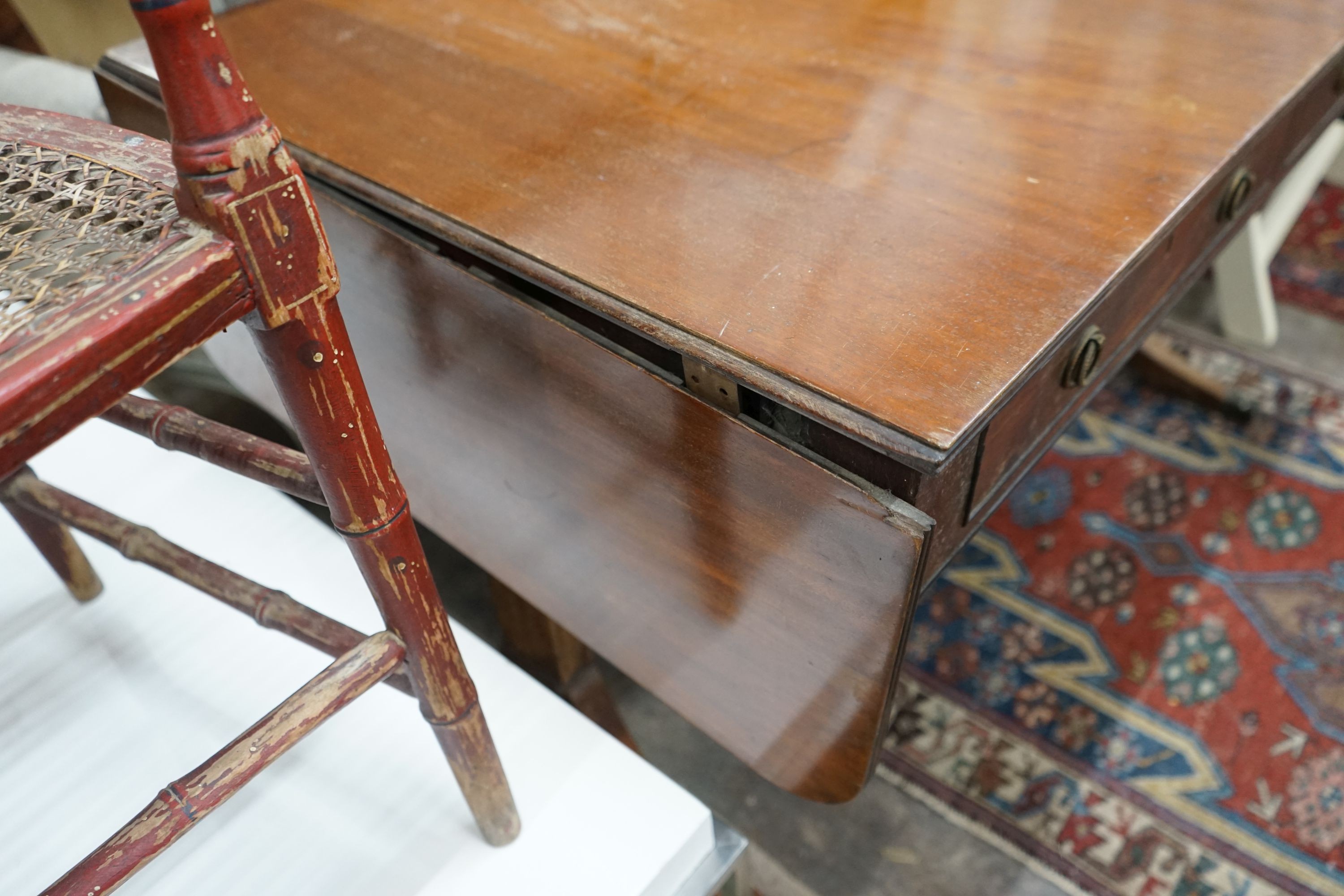 A Regency mahogany sofa table, width 102cm, depth 66cm, height 68cm